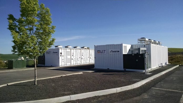 Containerized vanadium flow battery energy storage units at the Turner Energy Storage Project for the grid-scale battery storage cost article
