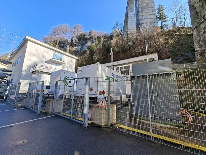 Green hydrogen production plant at the Kubel power plant in St. Gallen for the green hydrogen cost article