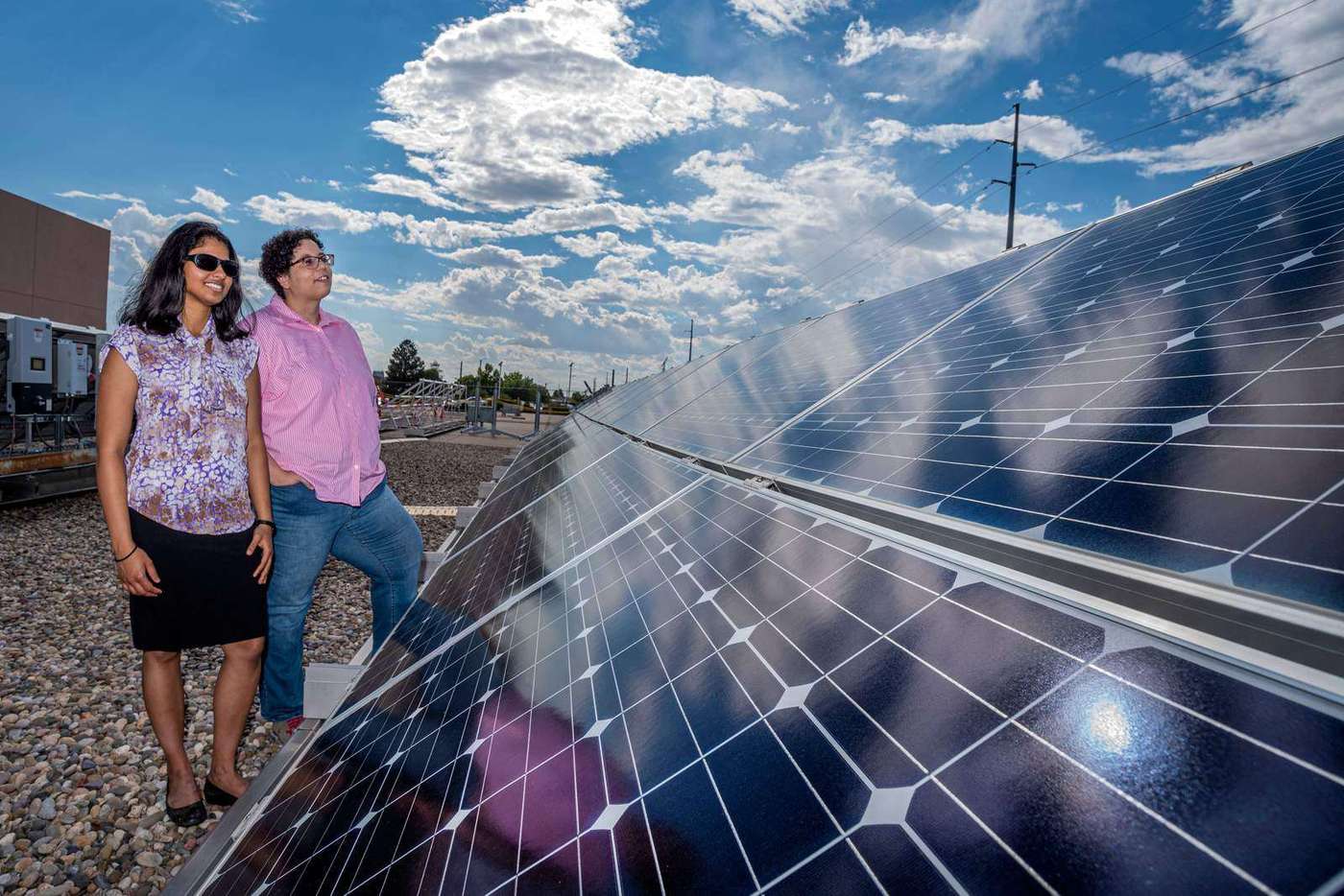 Solar panels at a solar energy research site, Sandia National Laboratories, New Mexico