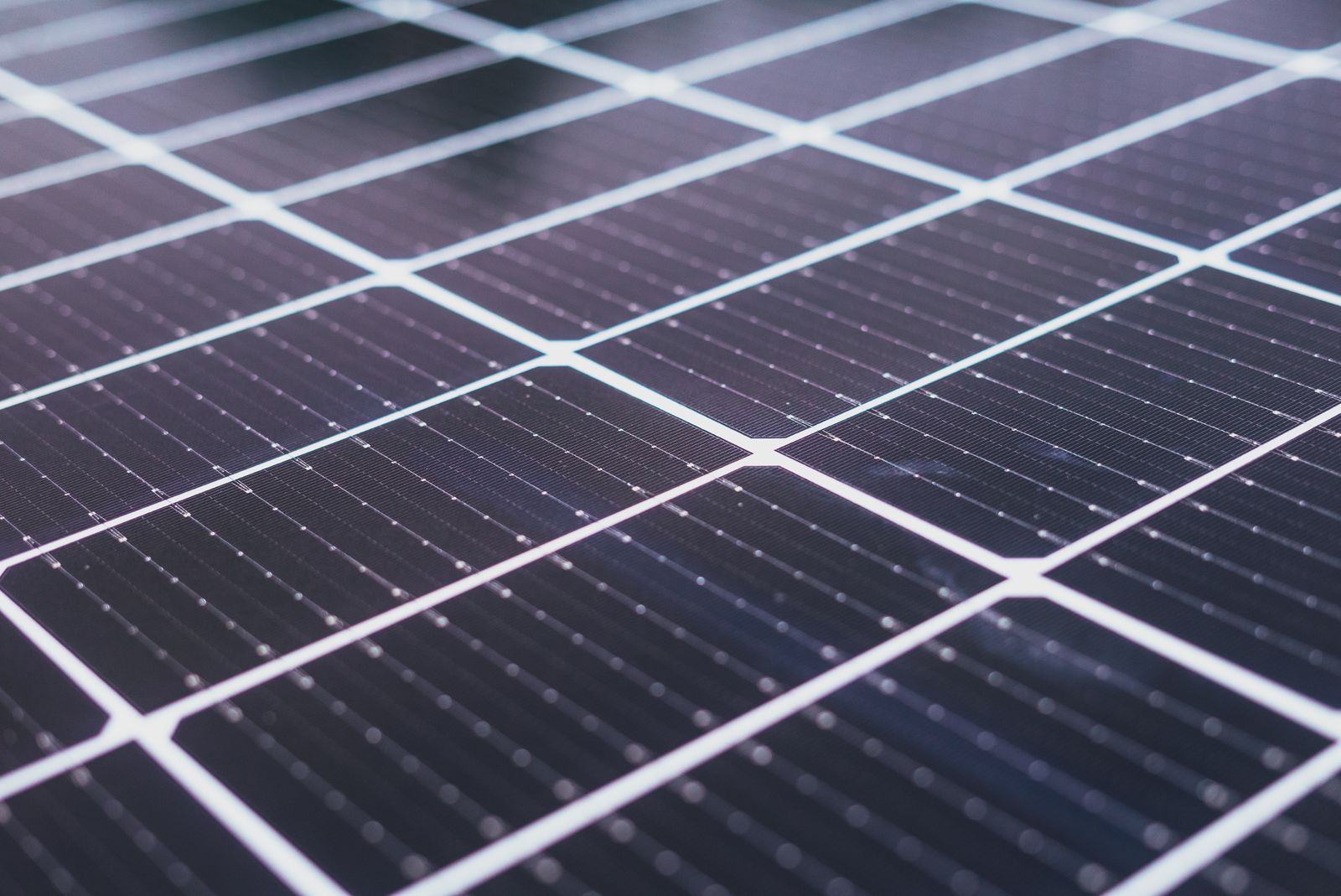 Close-up view of photovoltaic solar panels