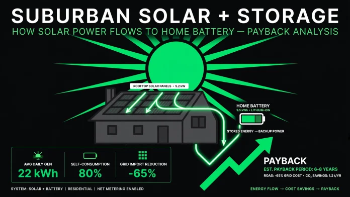 Are Solar Panels Still Worth It in 2026 After the 30% Federal Tax Credit Ended? Infographic of a house with rooftop solar panels and a home battery under a green sun, with a rising payback arrow, in dark brand colors